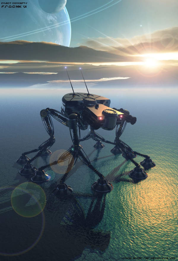 Steve Winten Bryce 3D image - robot on alien world