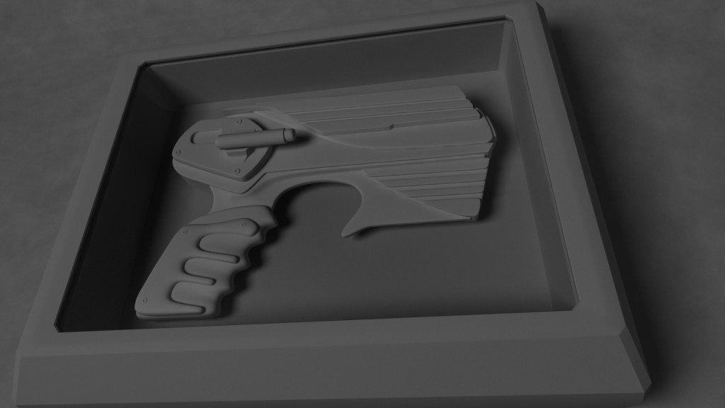 Peackeeper Pulse Pistol clay render in Lightwave. Free 3D model.