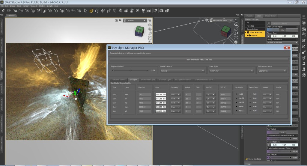Iray Light Manager Pro for Daz Studio in action.