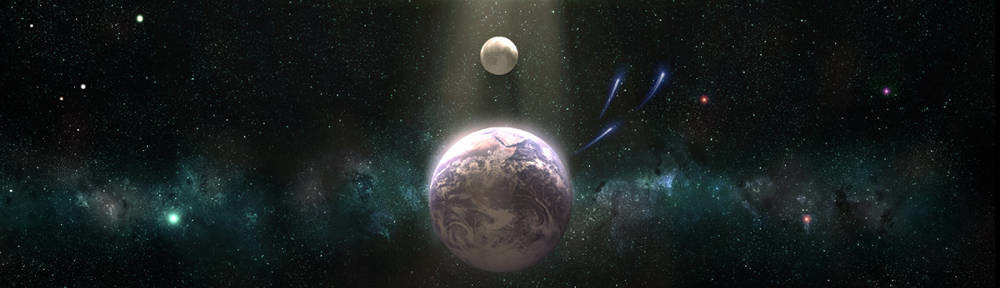 Earth and Moon space scape Photoshop by Joe Vinton