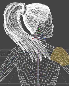 Wireframe rendering in daz studio: Longer hair props can unwantedly stick to the Genesis 8 figure after autofit